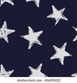 Star Vector Seamless Pattern. Backdrop for Boys Girls textiles wrapping paper. Banner, Greeting Card, Christmas and New Year card, Postcard, Packaging, Textile Print