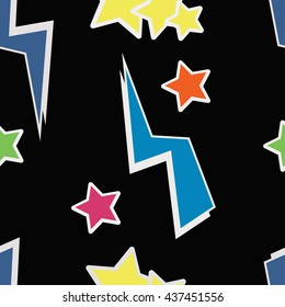 Star Vector Seamless Pattern. Backdrop for Boys Girls textiles wrapping paper. Banner, Greeting Card, Christmas and New Year card, Postcard, Packaging, Textile Print