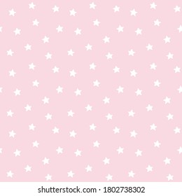 Star vector seamless pattern on pink background
