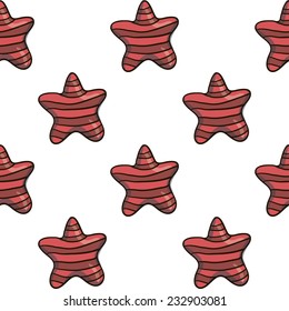 Star vector seamless pattern on white background
