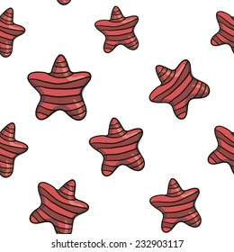 Star vector seamless pattern on white background