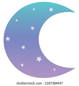 Serie vectorial estrella, el vector de la luna es de color pastel y la colección de estrellas en ella. Ideal para decoraciones, íconos, símbolos.