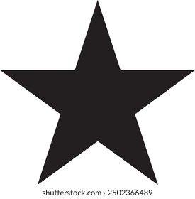 Star vector shape, isolated black color object, white background