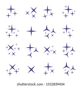 Star vector. Sparkle flat icon. Star and sparkle set