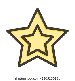 Diseño de iconos de colores llenos de la línea gruesa del vector estrella