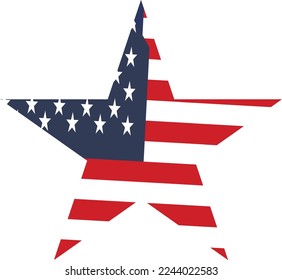 star vector with usa flag 