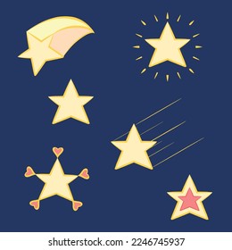 vector estrella con borde de línea de color amarillo