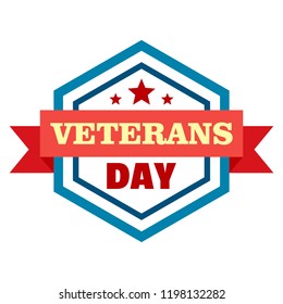 Star veterans day logo. Flat illustration of star veterans day vector logo for web design