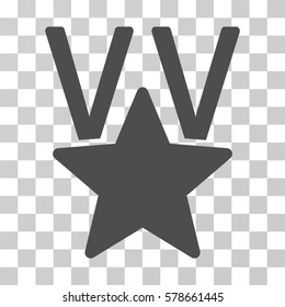 Star Victory Award icon. Vector illustration style is flat iconic symbol, gray color, transparent background. Designed for web and software interfaces.