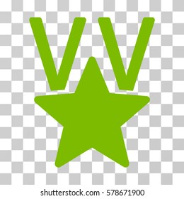 Star Victory Award icon. Vector illustration style is flat iconic symbol, eco green color, transparent background. Designed for web and software interfaces.