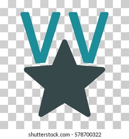 Star Victory Award icon. Vector illustration style is flat iconic bicolor symbol, soft blue colors, transparent background. Designed for web and software interfaces.