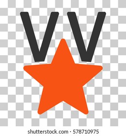 Star Victory Award icon. Vector illustration style is flat iconic bicolor symbol, orange and gray colors, transparent background. Designed for web and software interfaces.