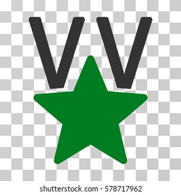 Star Victory Award icon. Vector illustration style is flat iconic bicolor symbol, green and gray colors, transparent background. Designed for web and software interfaces.