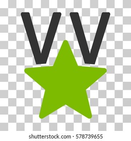 Star Victory Award icon. Vector illustration style is flat iconic bicolor symbol, eco green and gray colors, transparent background. Designed for web and software interfaces.