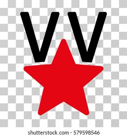 Star Victory Award icon. Vector illustration style is flat iconic bicolor symbol, intensive red and black colors, transparent background. Designed for web and software interfaces.
