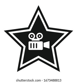 Star-Videokamera-Symbol. Einfache Illustration der Vektorillustration von Star-Videokameras für Webdesign einzeln auf weißem Hintergrund