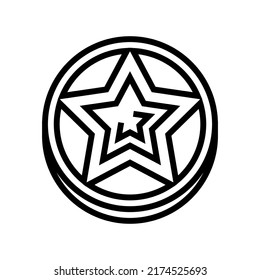 star video game reward line icon vector. star video game reward sign. isolated contour symbol black illustration