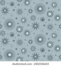 Star vintage seamless pattern on light background