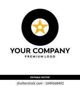 star vinyl logo flat design