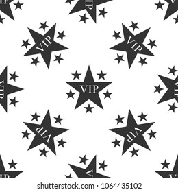 Star VIP with circle of stars icon seamless pattern on white background. Flat design. Vector Illustration