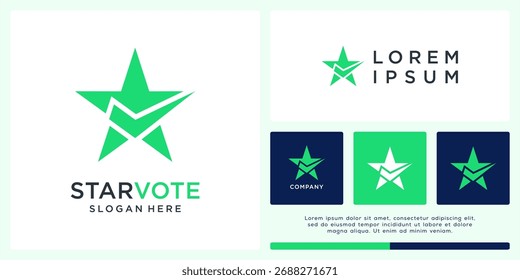 Plantilla de diseño de logotipo de voto de estrella