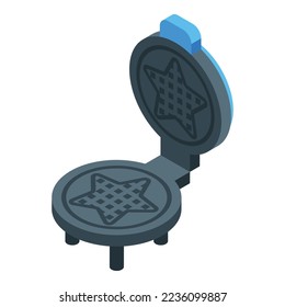 Star waffle maker icon isometric vector. Machine food. Electric equipment