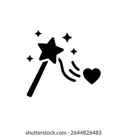 Star Wand Casting Heart for Magical Love or Romantic Event
