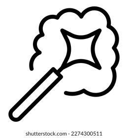 Star wand icon outline vector. Magic hat. Top rabbit