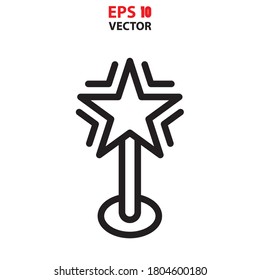 Star wand line icon vector. Design tools icon concept for app or website. Eps 10 vector illustration.
