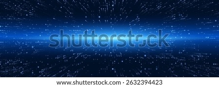 Star warp hyperspace jump moving stars light interstellar fast speed travel wormhole space tunnel abstract vector background illustration cosmic energy futuristic motion