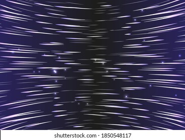 Star warp. Hyperspace jump, traces of moving stars light and interstellar fast speed travel.