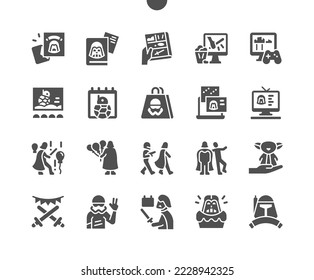 Star Wars Day 4 May. Read comics. Calendar. Fourth of may. Holiday. Film screening. Vector Solid Icons. Simple Pictogram