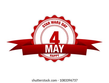 Star Wars Day. May 4. Calendar red vector