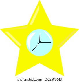 Star watch, illustration, vector on white background.