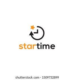 star, watch, time idea logo design. vector icon illustration inspiration with eps10. simple, clean with mono line style logos