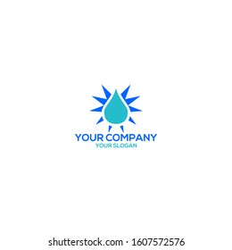 Star Water Logo Design Vector