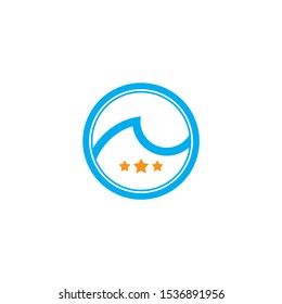 star wave circle geometric logo vector