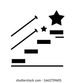 Star way black icon, concept illustration, vector flat symbol, glyph sign.