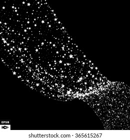A la manera de las estrellas. Patrón blanco y negro. Plantilla de diseño. Ilustración de vectores abstractos.