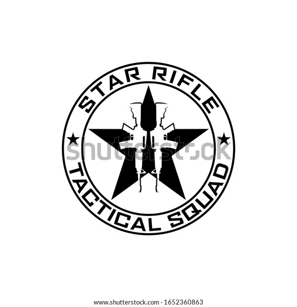 Star Weapon Rifle Logo Circle Badge Stock Vector (Royalty Free ...