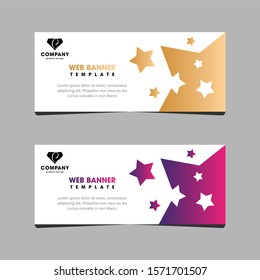 Star web banner design, Professional web banner design, banner design vector