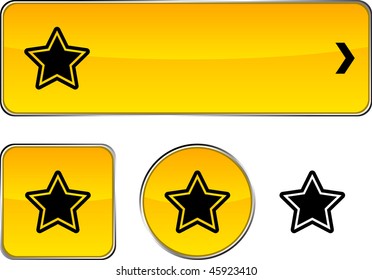  Star   web buttons. Vector illustration.