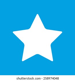 Star web white icon isolated on a blue background. Vector symbol