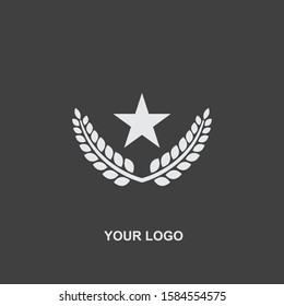 star wheat crop logo template black design