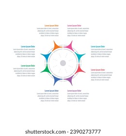 star, wheel infographic template. eight steps infographic template. internet, business, book, education, annual report, magazine infographic template