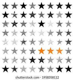 Star wiith scribble, sketchy, doodle effect pattern