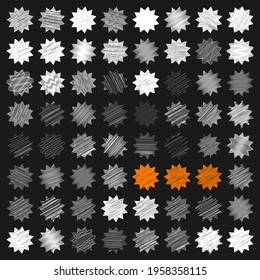 Star wiith scribble, sketchy, doodle effect pattern
