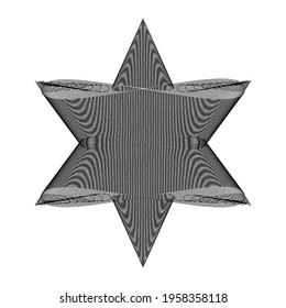 Star wiith scribble, sketchy, doodle effect pattern