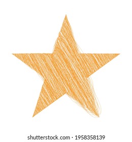 Star wiith scribble, sketchy, doodle effect pattern
