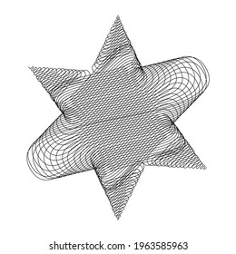 Star wiith scribble, sketchy, doodle effect pattern